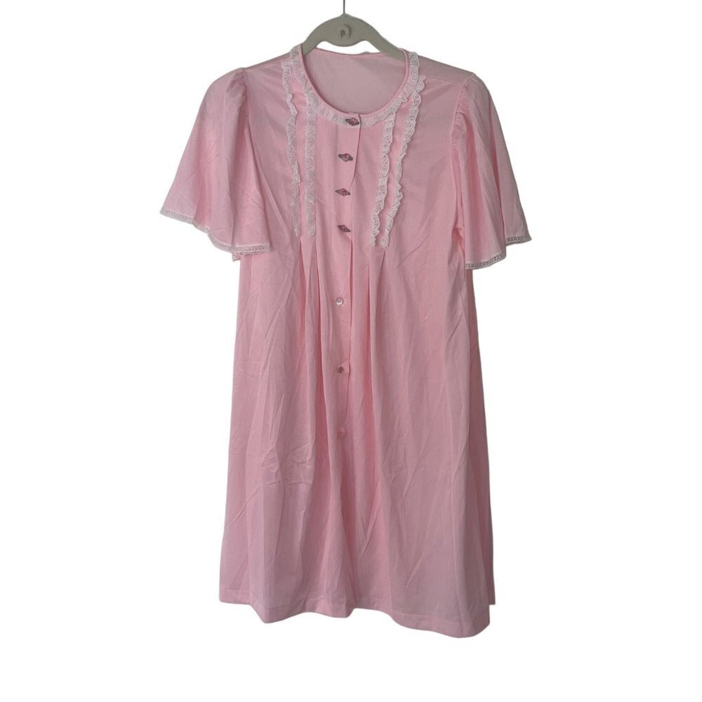 Gossard Artemis Vintage Womens Nightgown Size Small Pink Lace Trim USA